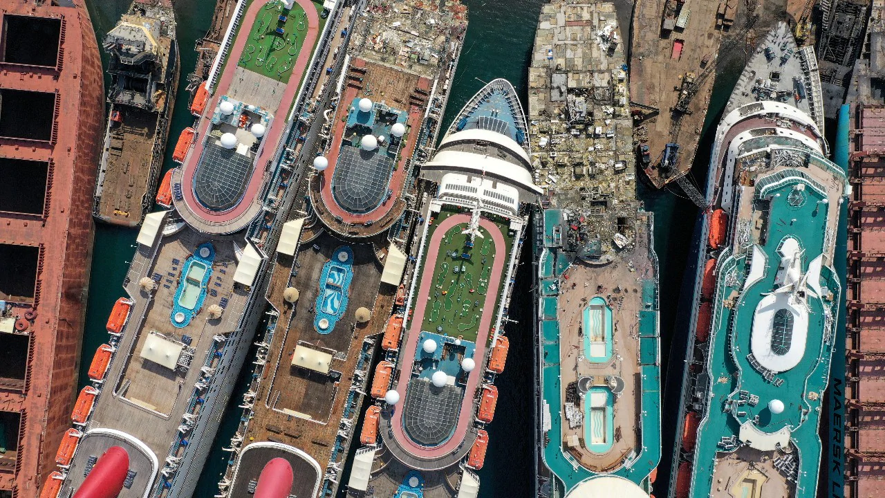 Cruise ships dismantled for scrap in Aliaga